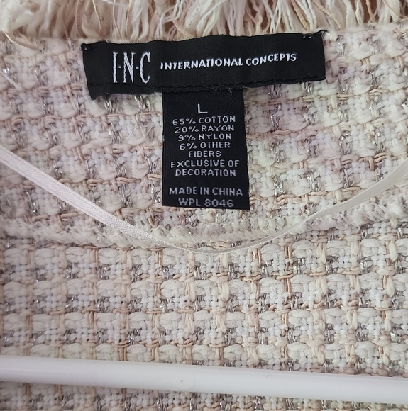 INC International Concepts Cream Cropped Cardigan Sweater - Picture 6 of 7